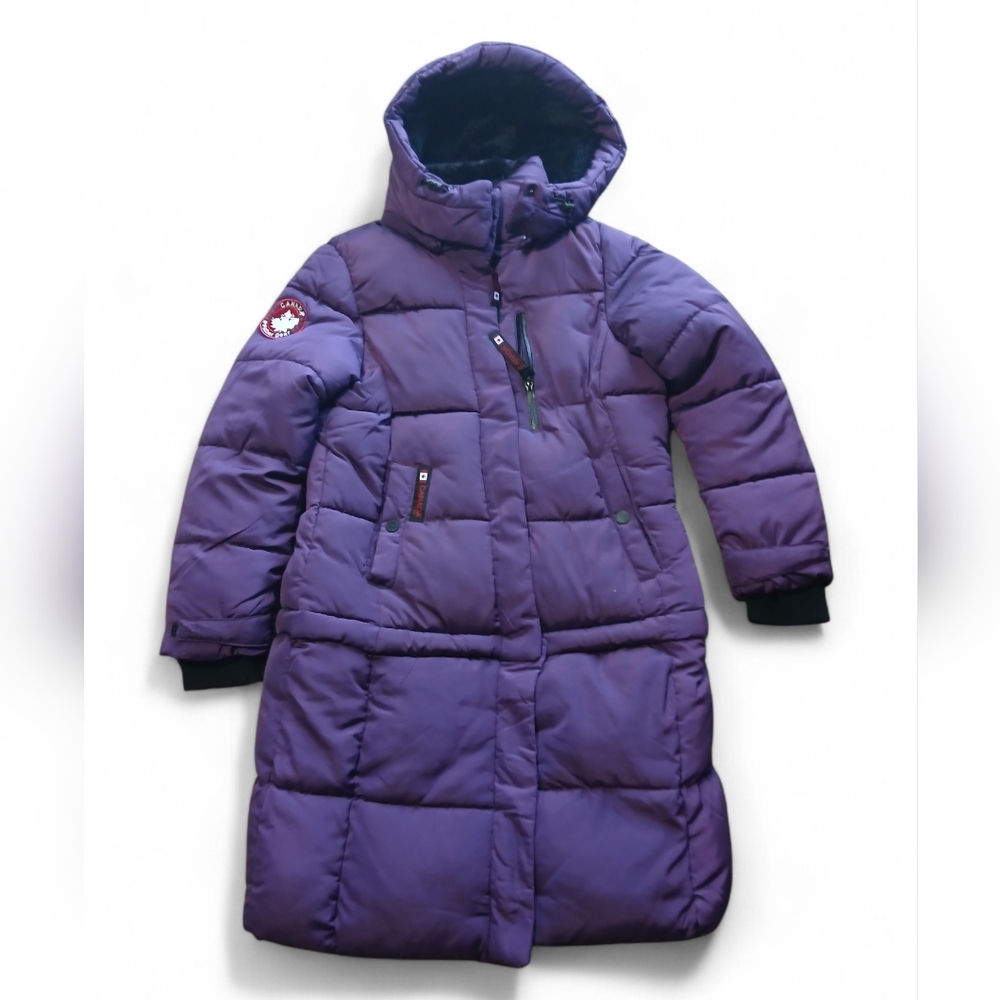 Canada Weathergear Women's Size Medium Purple Hooded Puffer Coat - Picture 2 of 10